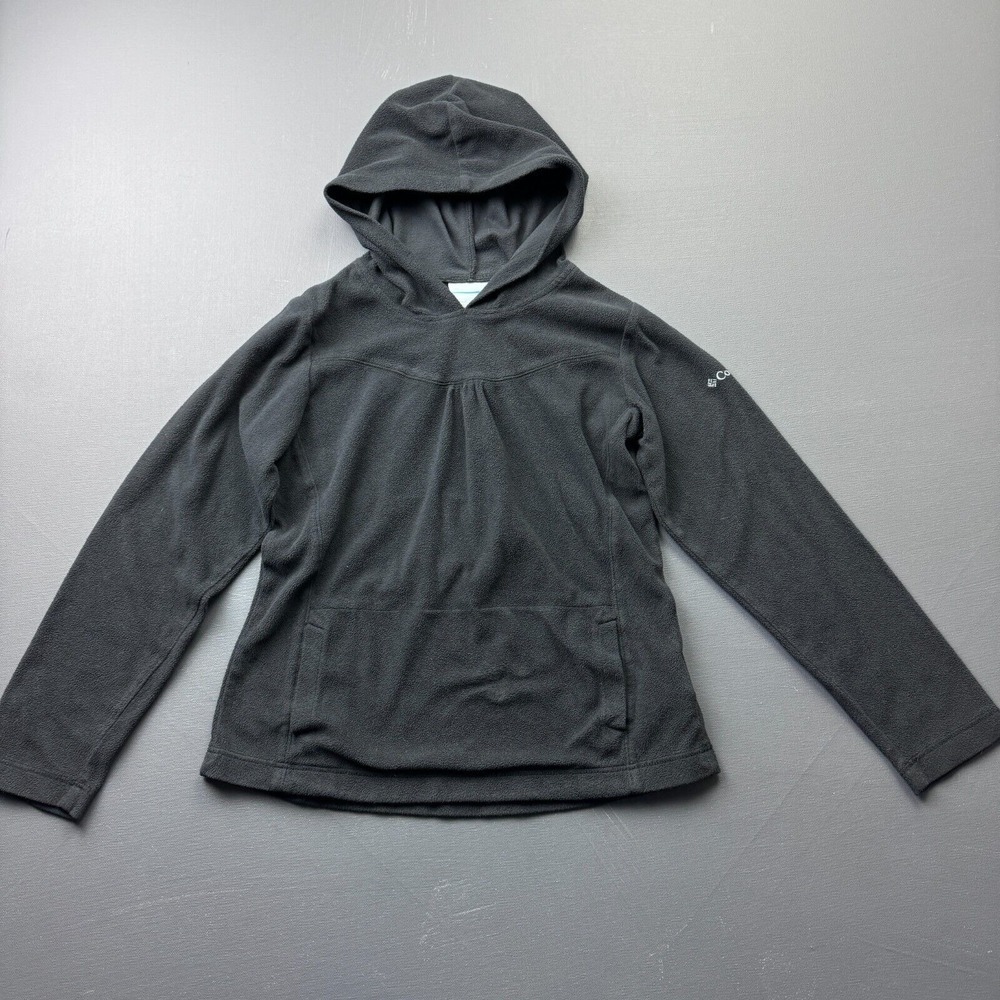 Columbia Girls Size Medium Black Fleece Hoodie Long Sleeve Outdoor Casual Jacket